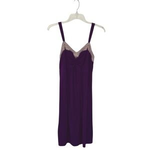SONOMA PURPLE LACE TRIM NIGHTGOWN SLIP DRESS SZ S